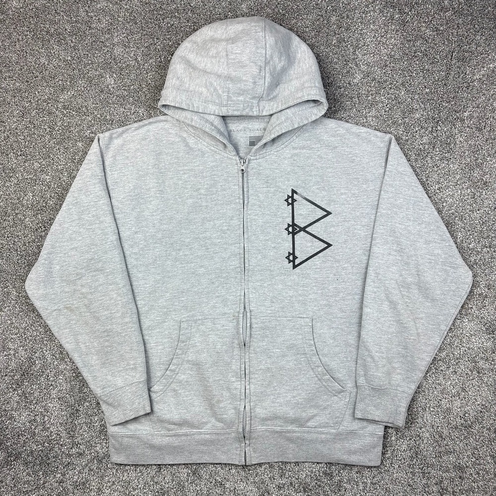 Black Scale Hoodie Mens L Gray The Pyrex Vision‎ Full Zip Sweatshirt Band Music